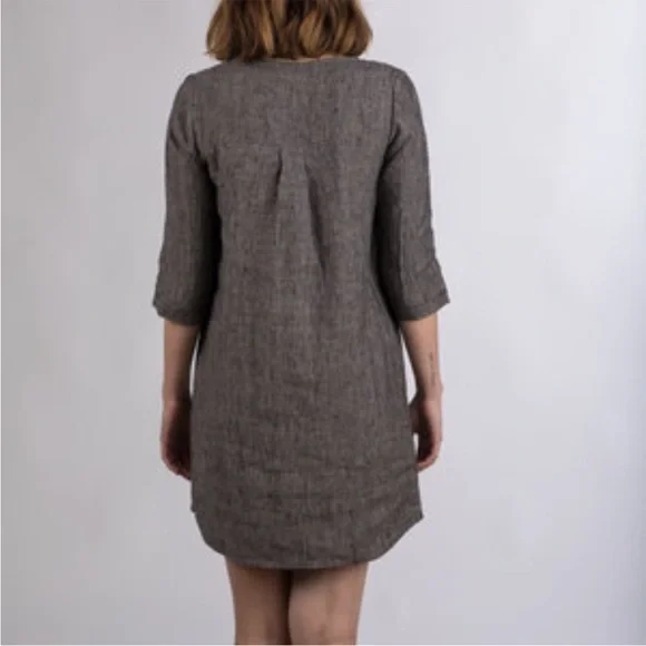 Pyne & Smith Flax Linen Textured Gray Dress Size S - Picture 2 of 14
